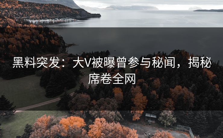 黑料突发：大V被曝曾参与秘闻，揭秘席卷全网