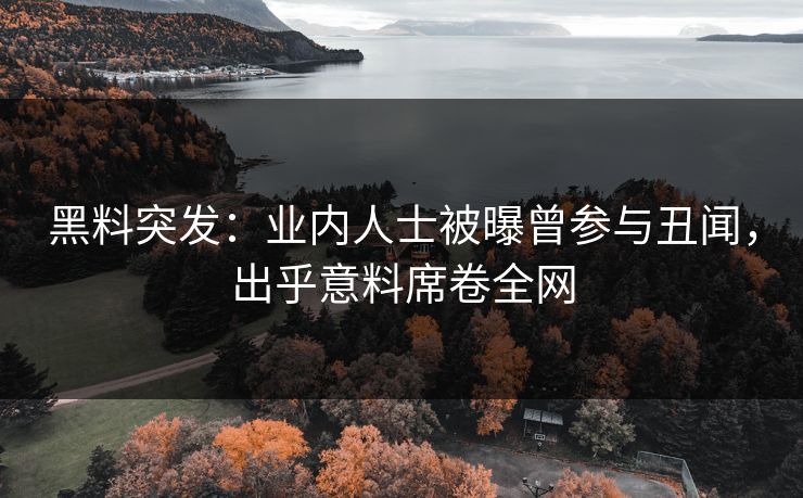 黑料突发：业内人士被曝曾参与丑闻，出乎意料席卷全网